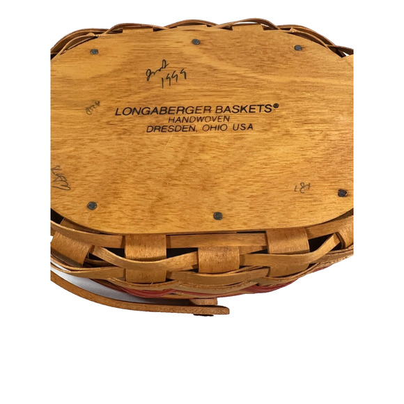 1999 Longaberger Mother's Day Tea for Two Basket & Protector 7.75L 5.75W 3.25H - Picture 4 of 4